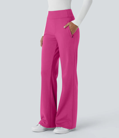 Flex - Pantalones de trabajo acampanados de talle medio DayStretch con un bolsillo lateral con cremallera