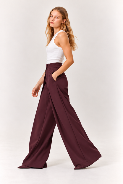 Palazzo - Pantalones anchos ultra plisados