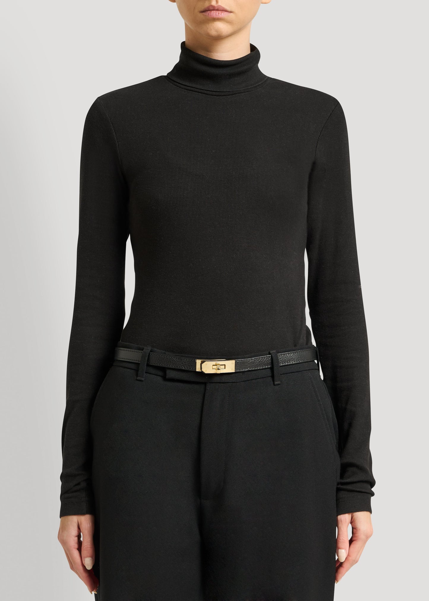 Cinturón Baronne en piel negra