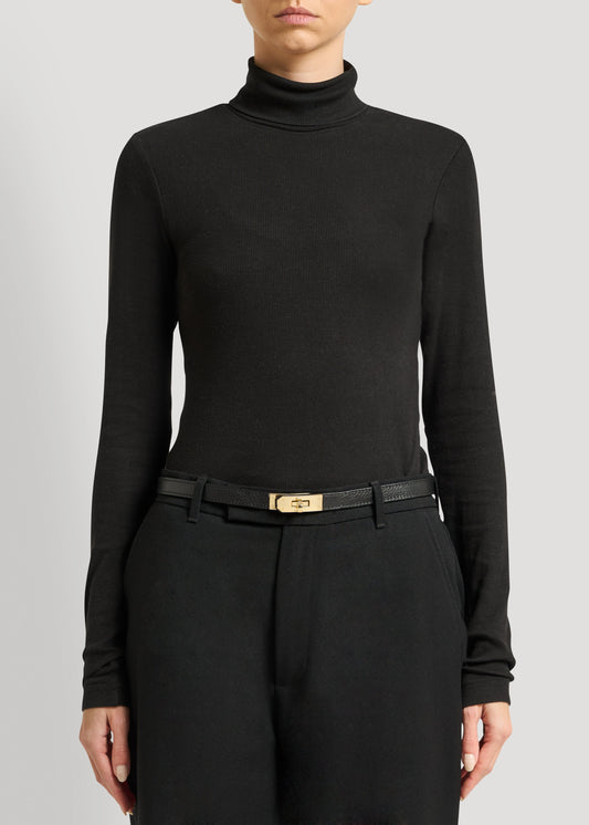 Cinturón Baronne en piel negra