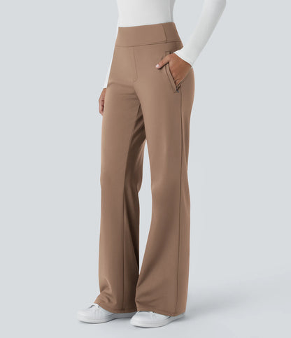 Flex - Pantalones de trabajo acampanados de talle medio DayStretch con un bolsillo lateral con cremallera