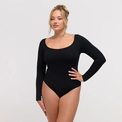 Slip - Body moldeador de manga larga acanalado con braguita.