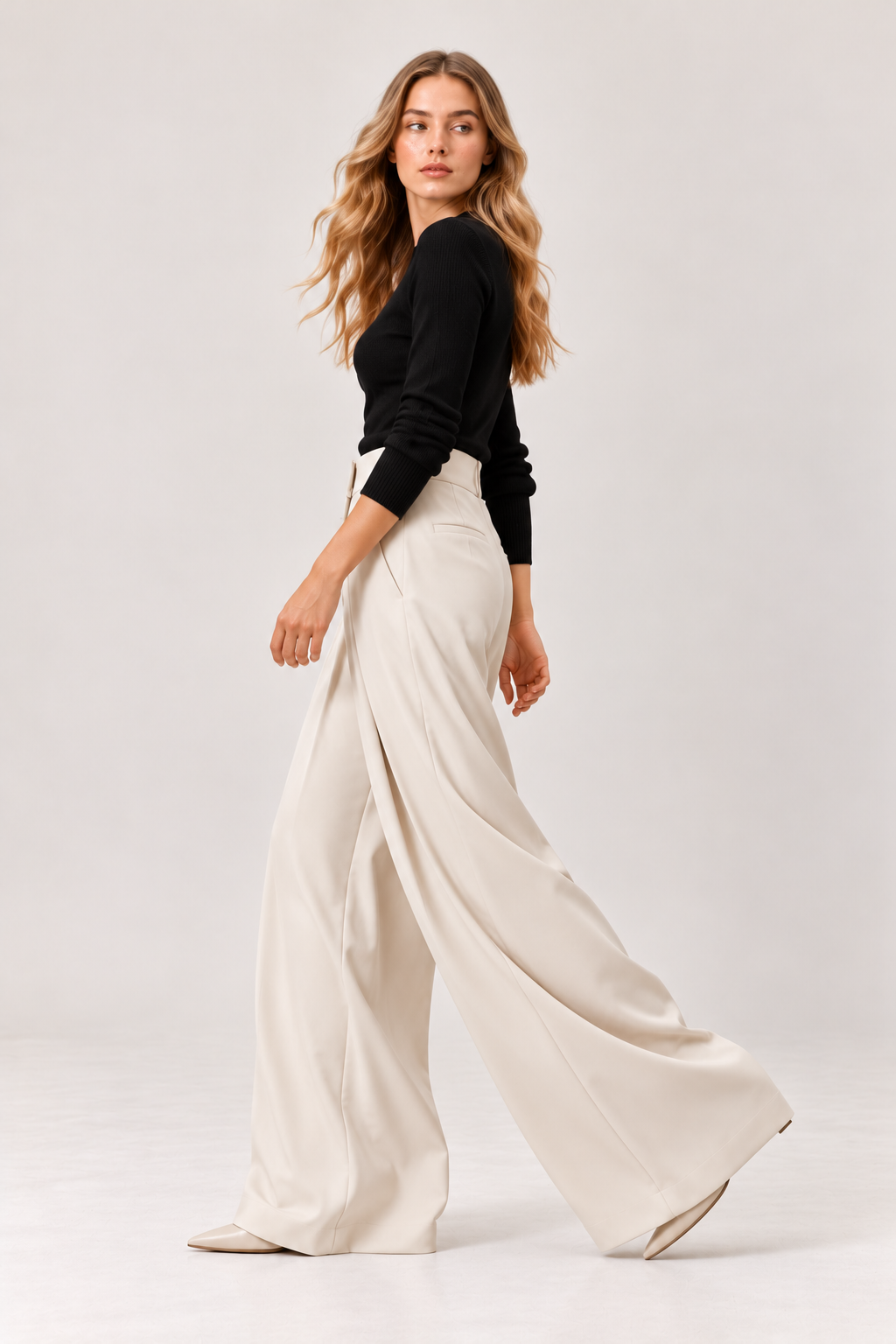 Palazzo - Pantalones anchos ultra plisados