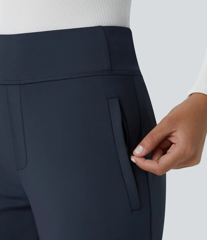Flex - Pantalones de trabajo acampanados de talle medio DayStretch con un bolsillo lateral con cremallera
