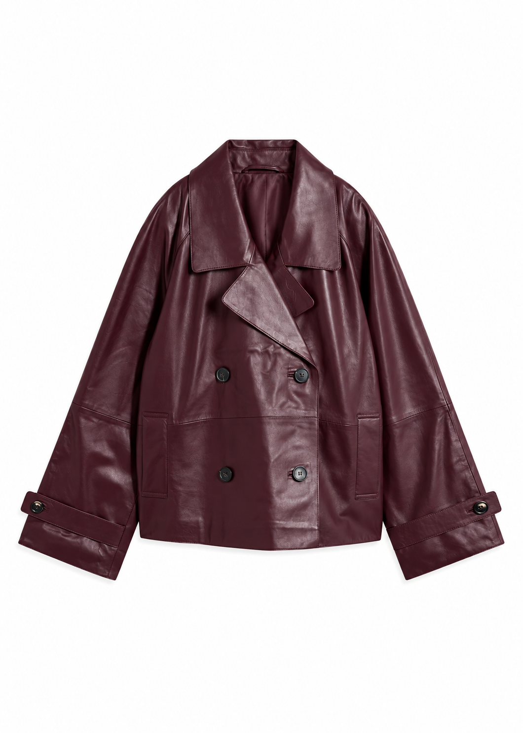 Londra - Chaqueta Caban confeccionada en piel de napa.