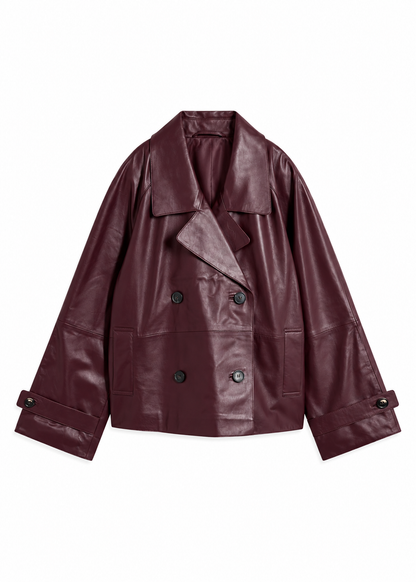 Londra - Chaqueta Caban confeccionada en piel de napa.