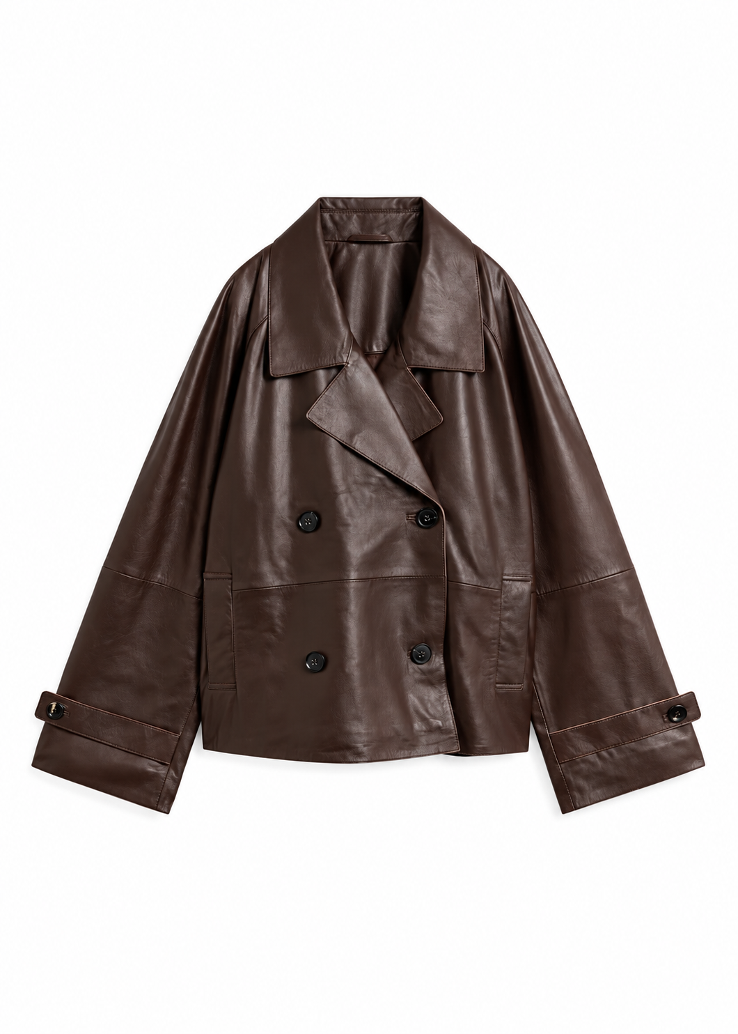Londra - Chaqueta Caban confeccionada en piel de napa.