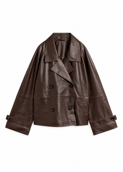 Londra - Chaqueta Caban confeccionada en piel de napa.