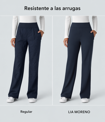 Flex - Pantalones de trabajo acampanados de talle medio DayStretch con un bolsillo lateral con cremallera