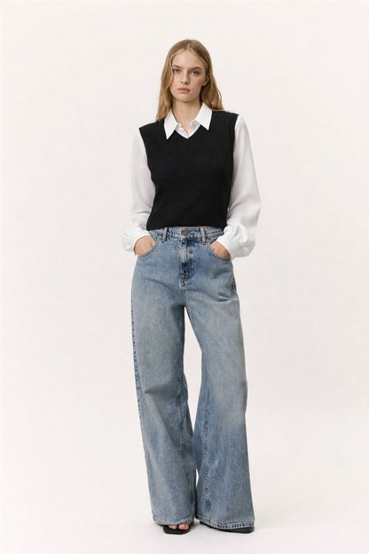Colar - Blusa de dos piezas con cuello polo