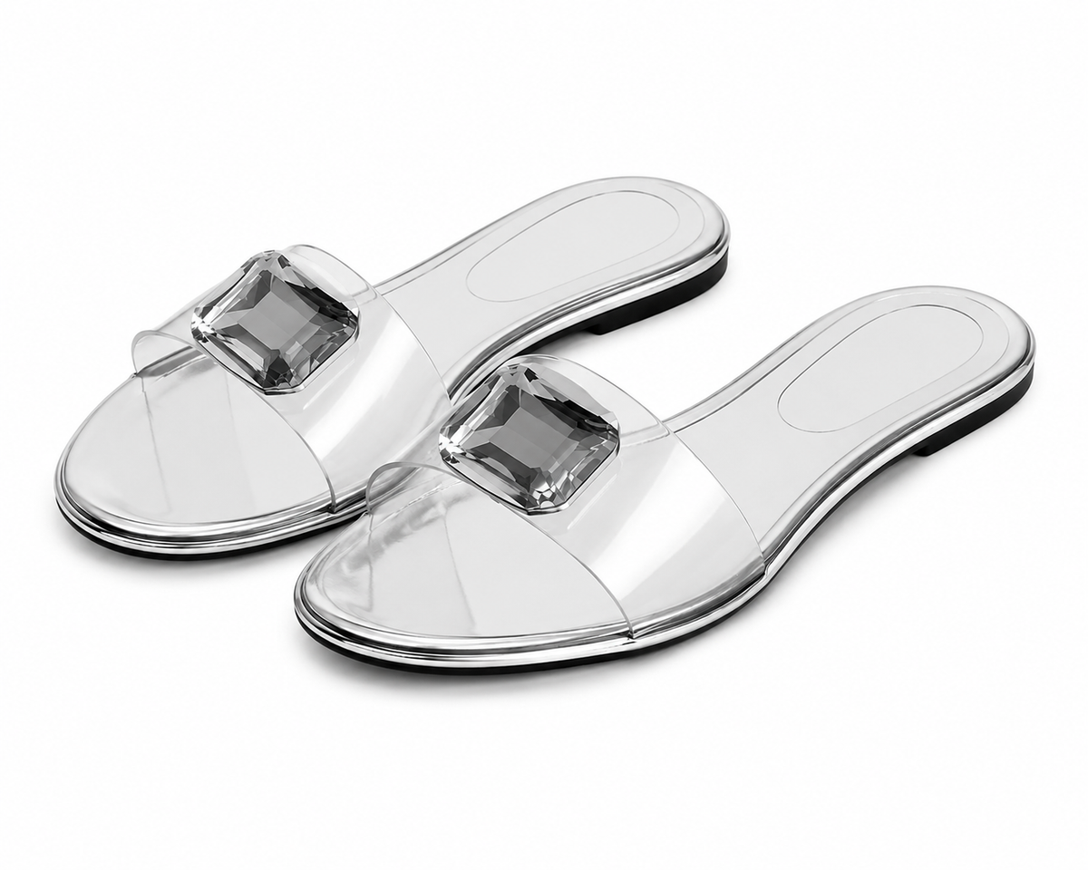 SANDALIAS TRANSPARENTES CON GEMA