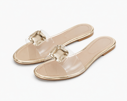 SANDALIAS TRANSPARENTES CON GEMA