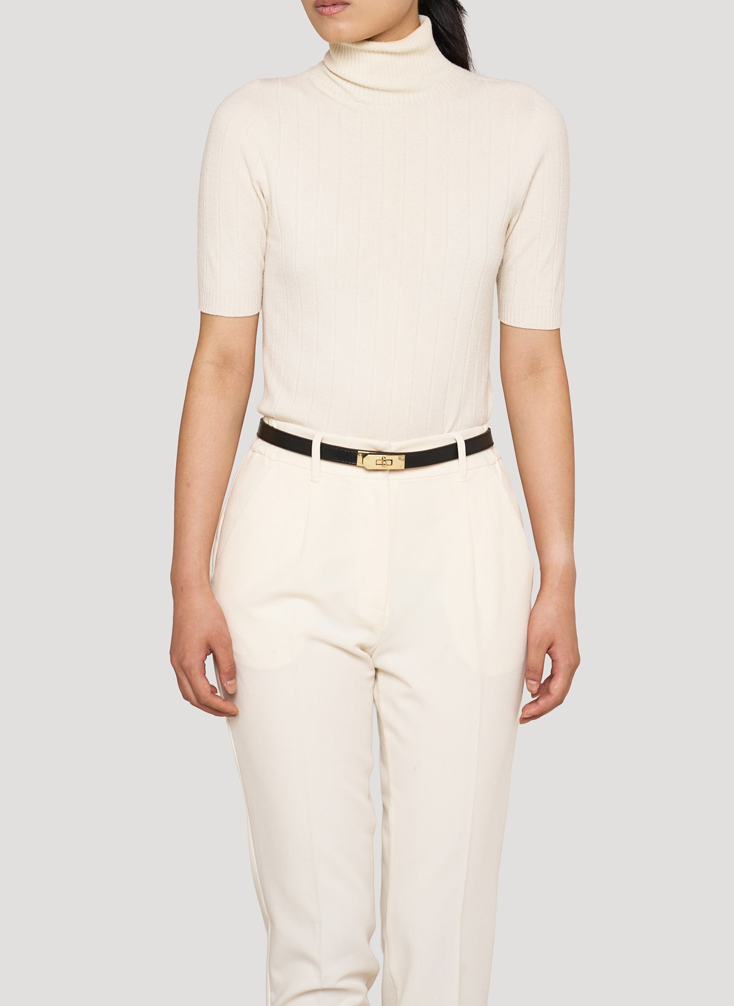 Cinturón Baronne en piel negra