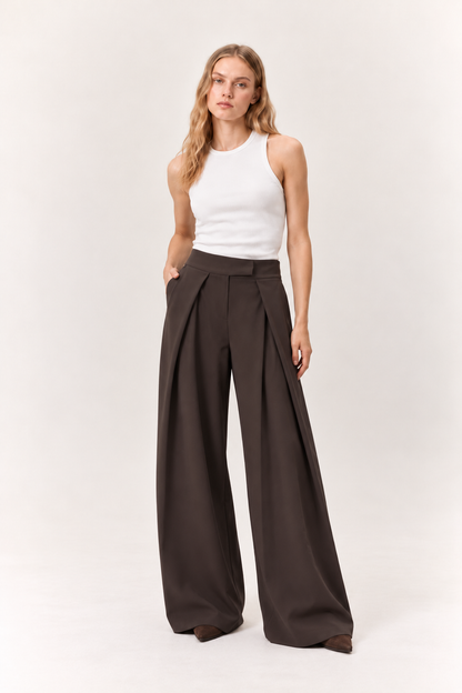 Palazzo - Pantalones anchos ultra plisados
