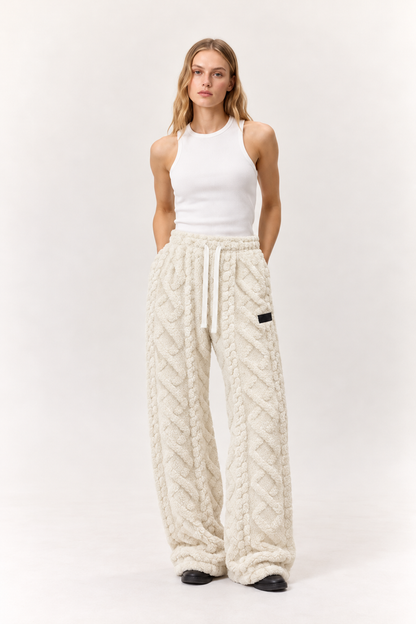 Mit - Pantalones de estar por casa cómodos y cálidos para mujer, con forro de franela