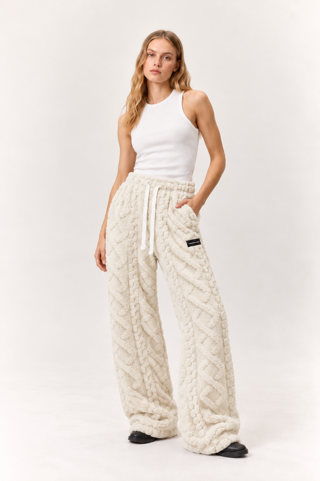 Mit - Pantalones de estar por casa cómodos y cálidos para mujer, con forro de franela
