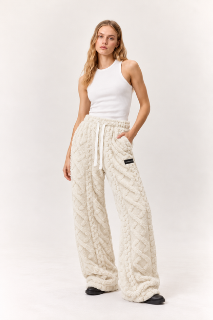 Mit - Pantalones de estar por casa cómodos y cálidos para mujer, con forro de franela