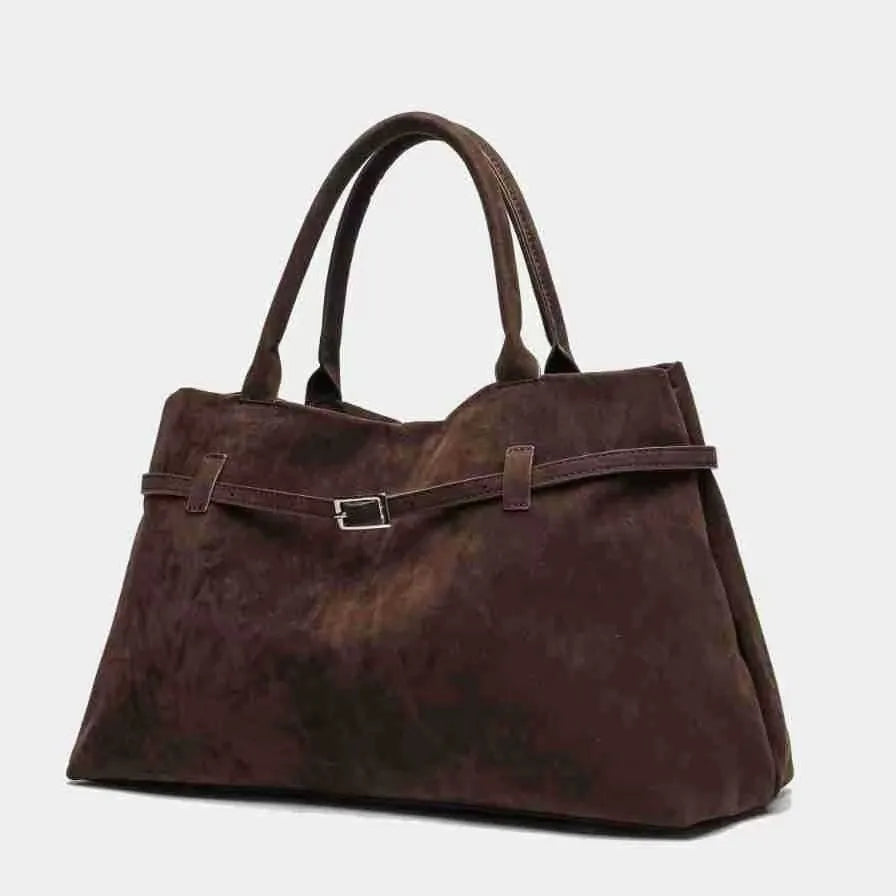 Bolso tote vintage marrón para mujer