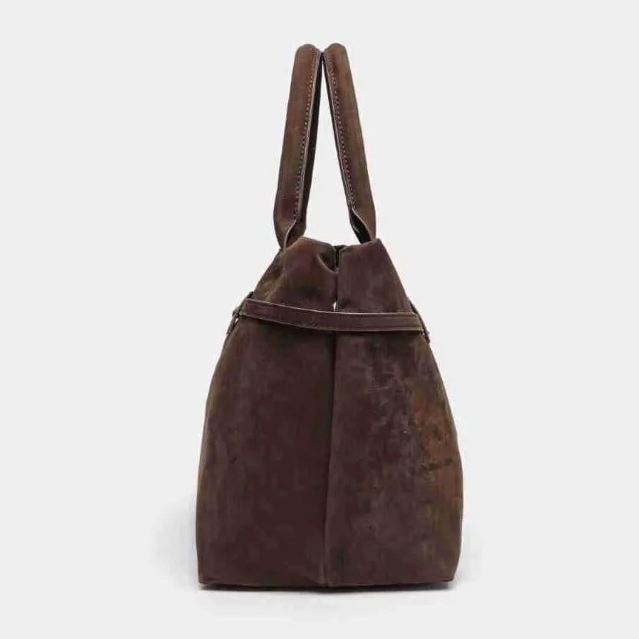 Bolso tote vintage marrón para mujer