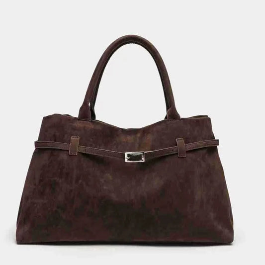 Bolso tote vintage marrón para mujer