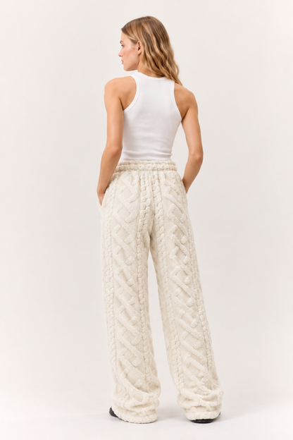 Mit - Pantalones de estar por casa cómodos y cálidos para mujer, con forro de franela