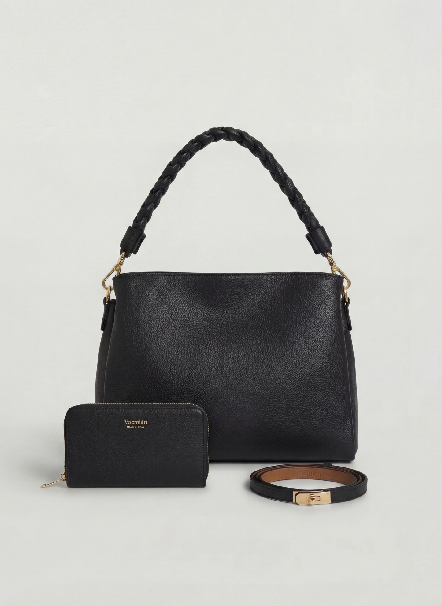 Set Daily Urbano Trenza de cuero negro