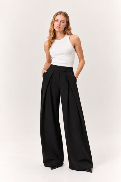 Palazzo - Pantalones anchos ultra plisados