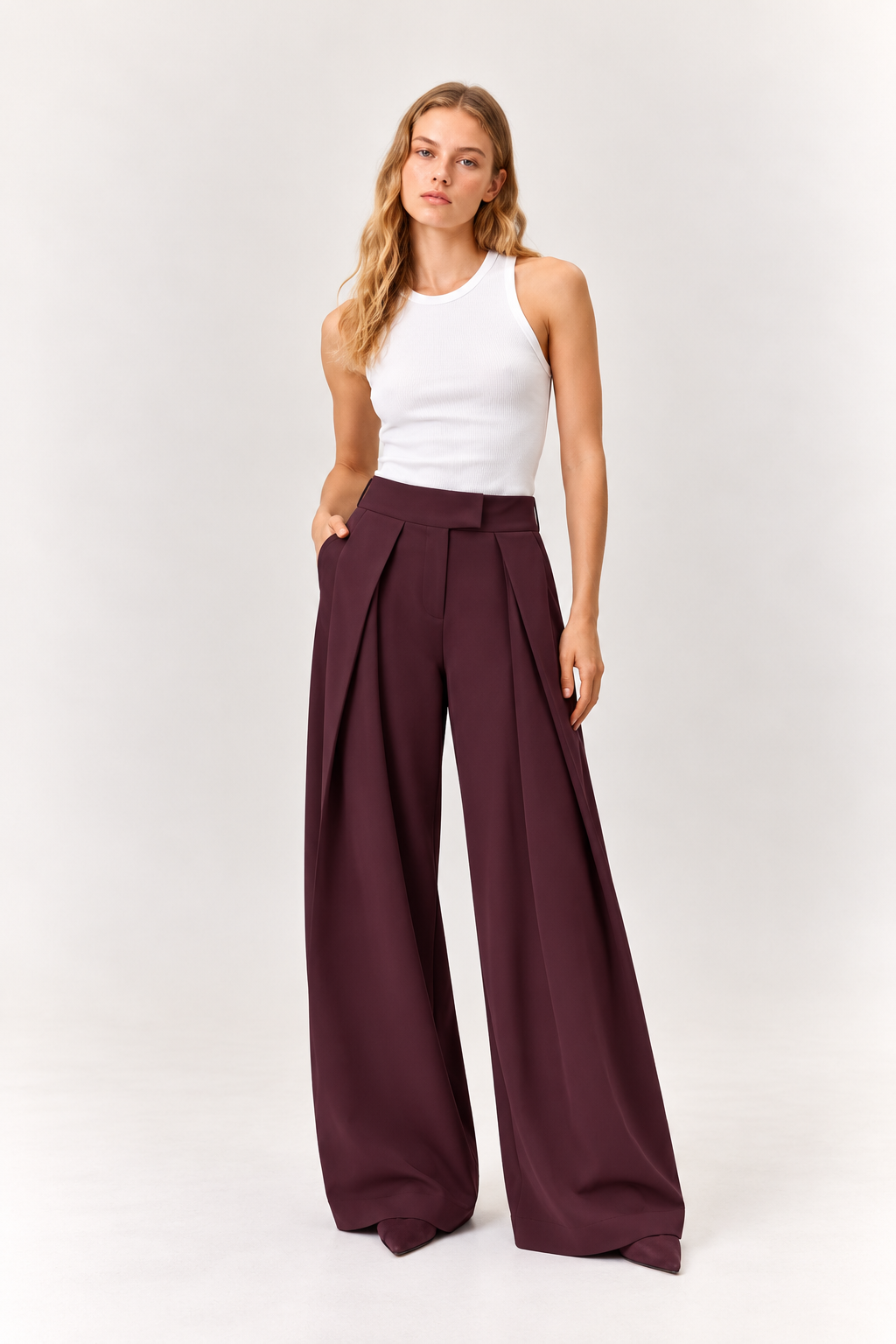 Palazzo - Pantalones anchos ultra plisados